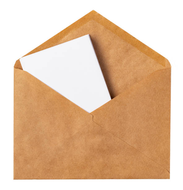 istock Recycled craft paper envelope isolated white background 2203375497