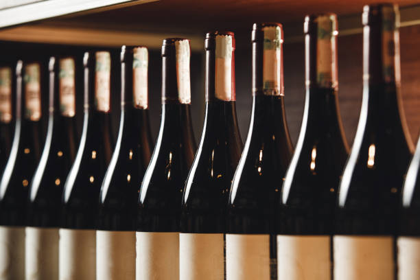 istock Elite Wine Collection Elegantly Displayed on Wooden Shelves in Cellar 2203383995