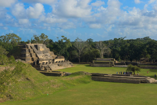 istock Ancient Altun Ha Ruins showcasing Mayan architecture in Belize under a blue sky 2203386205