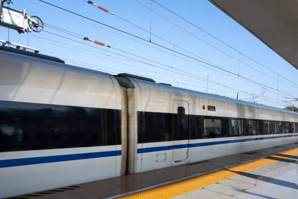 istock The train arrives at the station 2203387011