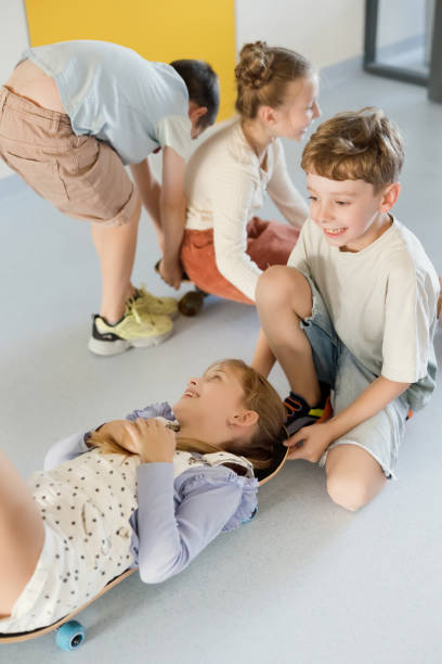 Kids playing with friends