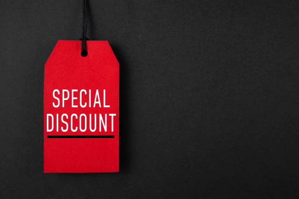 istock Special Discount Price Tag on Black Background 2203387161