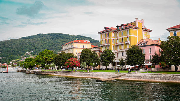 istock Charming waterfront view in Verbania Italy showcasing vibrant architecture and lush greenery 2203388007