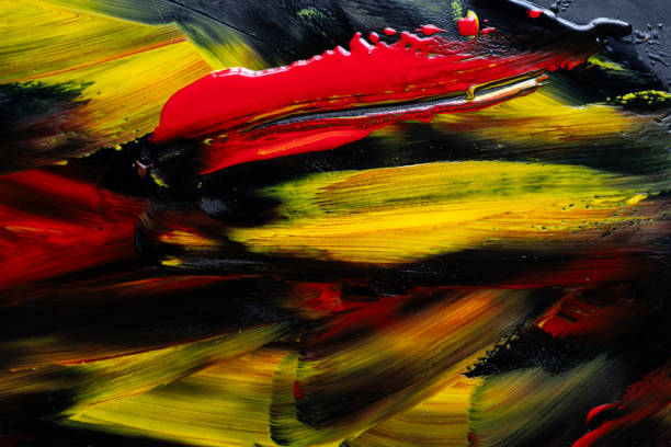Background painted with red, yellow and black paint