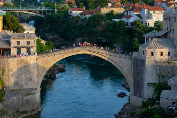 istock Aerial view of the historic Mostar Bridge 2203394792
