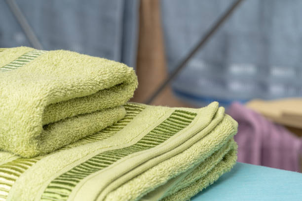 Household work. Clean towel ready to use