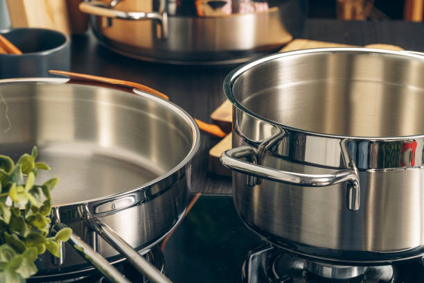 istock Clean saucepan on a gas stove in kitchen 2203394895