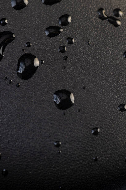 istock natural leather dyed black in water droplets 2203401594
