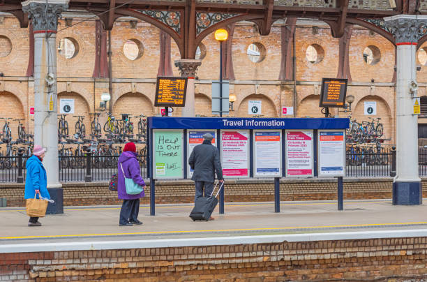Blank white advertising posters on the railway station