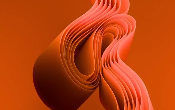 istock Orange Ribbon with Realistic Folds and Reflections, Abstract 3D Illustration for Design, Technology, or Creative Projects 2203407788