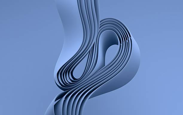 istock Elegant Abstract Sculpture in Blue: Smooth Curves and Layered Geometry 2203407790