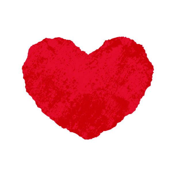 istock Textured red heart isolated on white background. Red heart with torn edge and grunge texture. Vector illustration 2203408273
