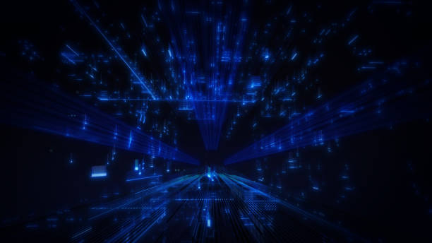 istock Light trails on the tunnel style background design. 2203409237