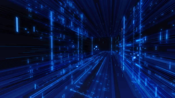 istock Light trails on the tunnel style background design. 2203409238