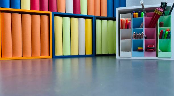 istock Library, office supply and colorful generic books 2203417632