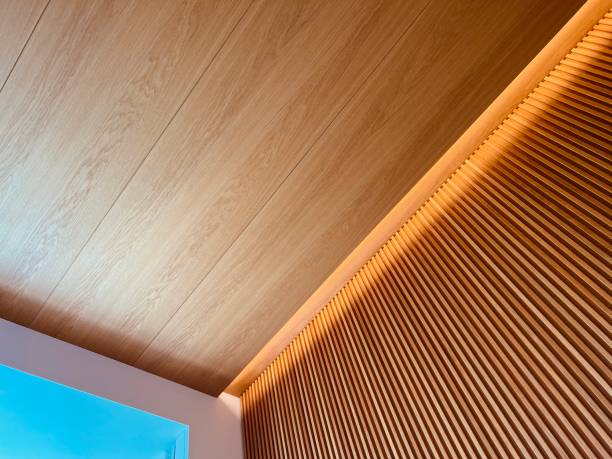 istock Interior decor wood paneling striped 2203418026
