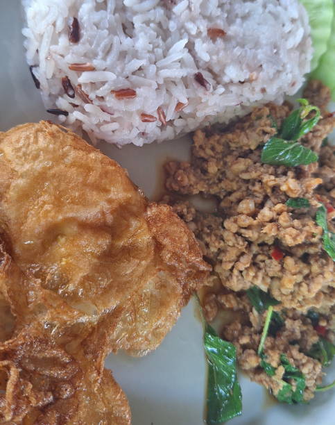 istock Stir-fry basil with minced pork. 2203418245