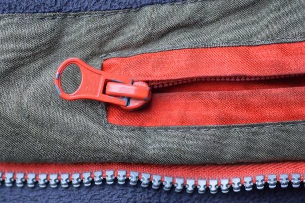 istock one red metal zip on green fabric pocket 2203418870