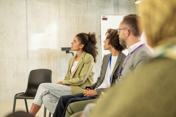 istock Diverse entrepreneurs brainstorming during business conference session 2203423750