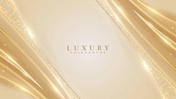 istock Golden lines luxury on cream color background. Vector illustration about soft and beautiful feeling. 2203426529