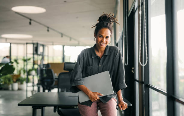 istock Professional business woman, female programmer thinking on online investment or software development 2203435123
