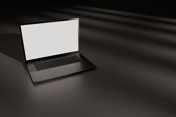 istock Premium laptop with mockup white display. 2203437548