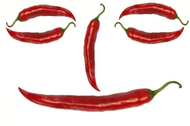 Face made of red hot chili peppers