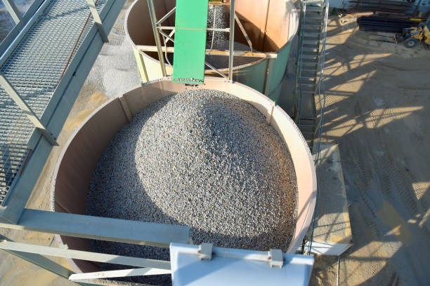 istock Gravel pit: building and wheel loader loading gravel onto a truck 2203450617