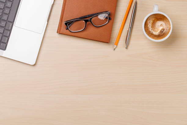 istock A clean and minimal desk setup featuring a laptop and a coffee cup 2203468067