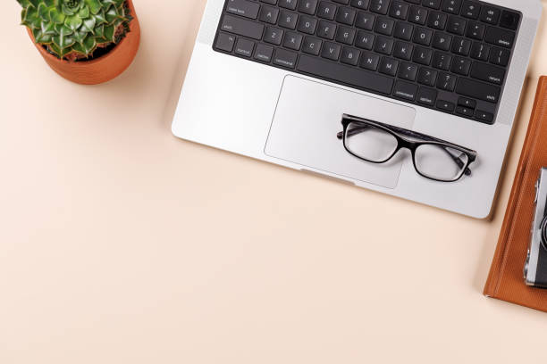 istock A clean and minimal desk setup featuring a laptop and plant 2203468104