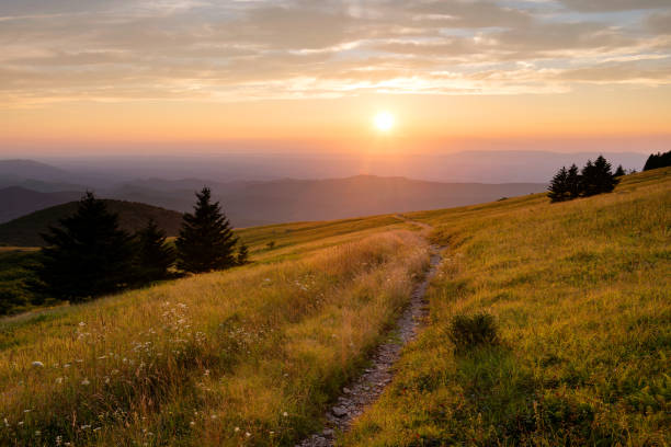 A Scenic summer sunset over the Appalachian Trail in Virginia