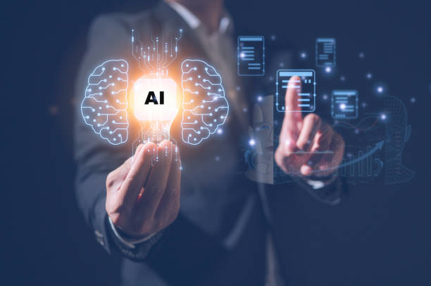 Businessman use Ai tools in concept of technology smart robot science and artificial intelligence, innovation futuristic and global connection for providing access to information and data network Businessman use Ai tools in concept of technology smart robot science and artificial intelligence, innovation futuristic and global connection for providing access to information and data network artificial intelligence consulting companies stock pictures, royalty-free photos & images