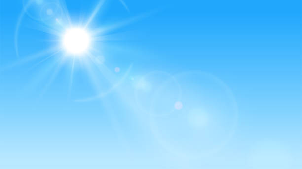 sunlight Background illustration of sunlight in the sky_16:9 uv light stock illustrations