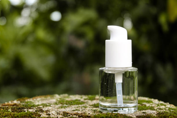 istock transparent glass pump bottle 2203499567