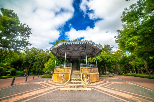 Kiosk in public park on Alameda Hidalgo in Queretaro