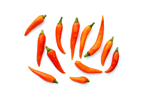 istock Chili peppers on a white background. 2203511327