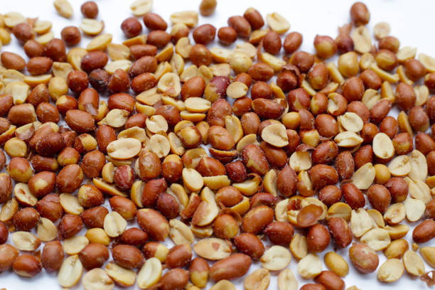 istock Red skin peanuts roasted salted, peanut snacks 2203512026