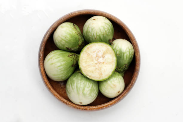 Thai green eggplant, fresh organic vegetables