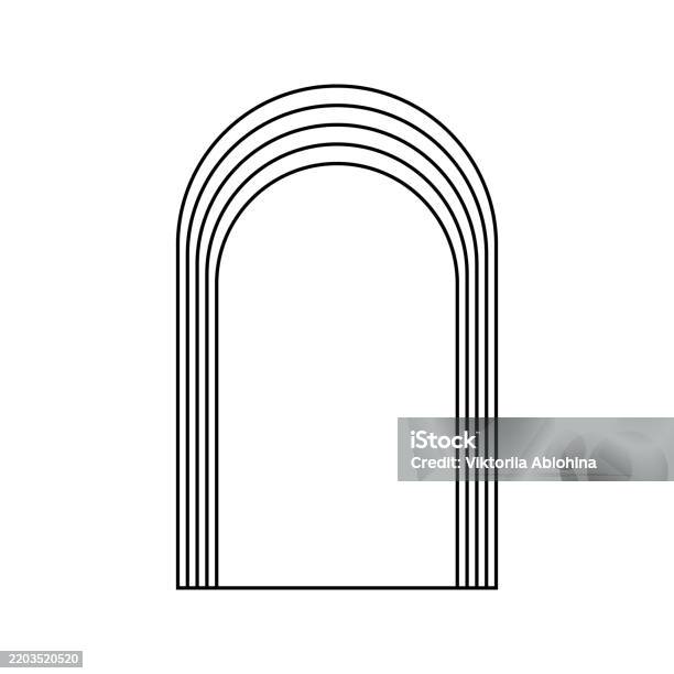Concentric Arch Frames Isolated On White Background Simple Geometric ...