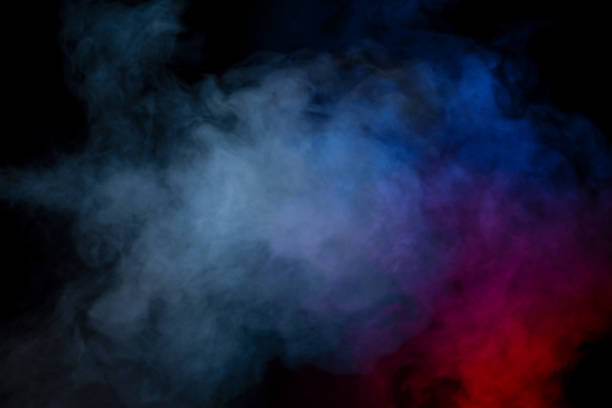 istock Blue and yellow steam on a black background. 2203522460