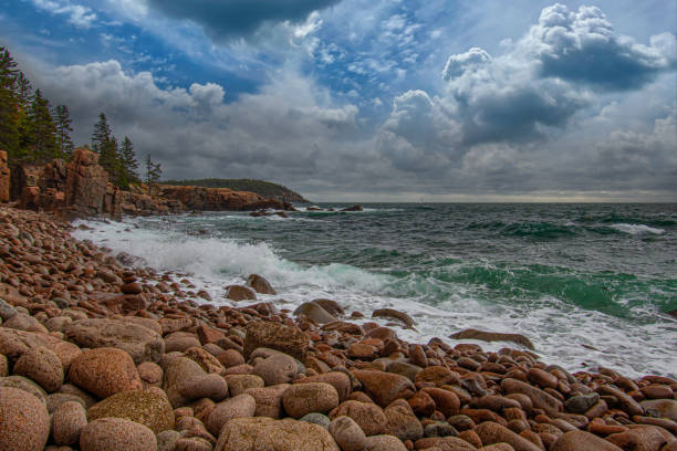 Beautiful coastline of Acadia National Park, Maine