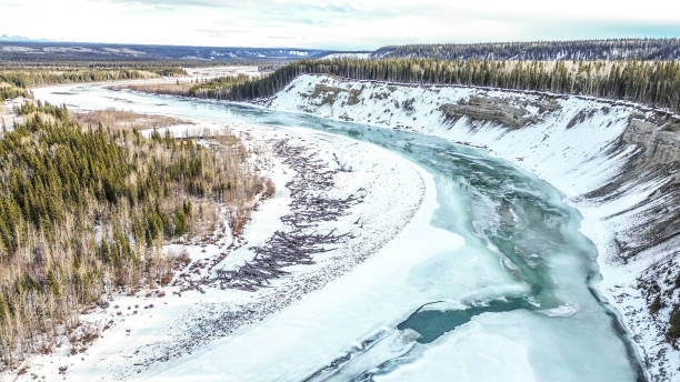 istock Winter ice  Setting up to Depart the River in Alaska 2203536901
