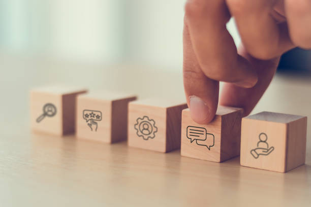istock Get feedback for improvement. Listen to team and customer feedback to improve work efficiency. Team communication skill, engagement, idea sharing, open mind, customer feedback and consulting. 2203539843