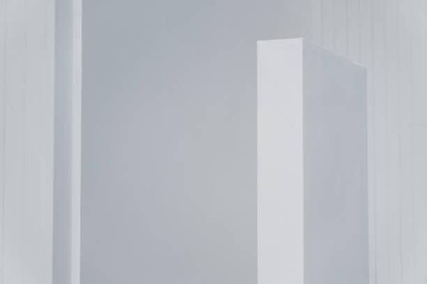 White cement wall geometric architecture detail background