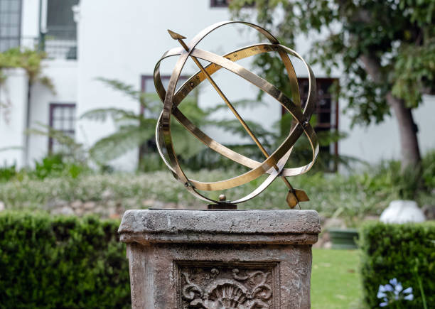 istock Bronze large scale armillary sundial sphere with raised roman numerals 2203544093
