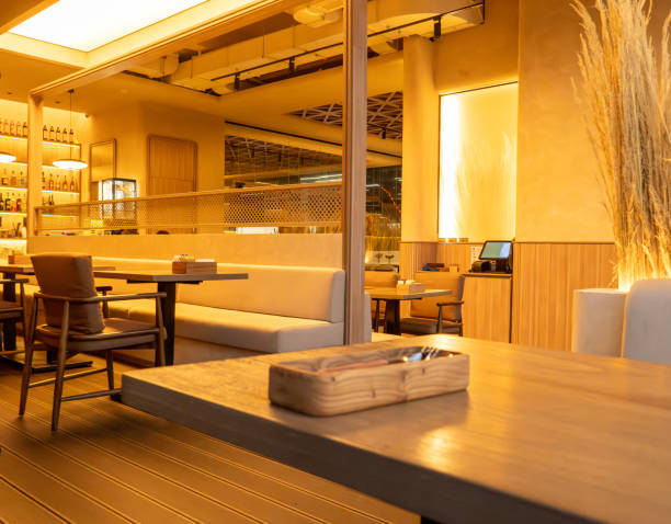 istock Elegant Restaurant Interior with Warm Lighting 2203547812