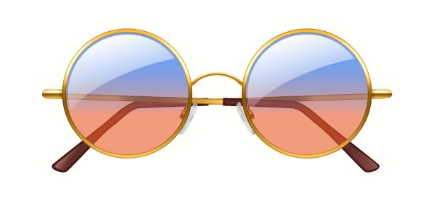 istock Vintage Round Sunglasses with Colorful Gradient Lenses 2203548597