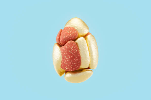 A digitally generated image featuring an Easter egg composed of smooth, soft stones, symbolizing harmony, nature, and the festive spirit of Easter. This unique and organic design blends tradition with natural aesthetics, making it ideal for eco-friendly themes, seasonal decorations, and creative holiday visuals.