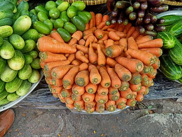 Cucumber, beans, lemon, Carrot, green chili
