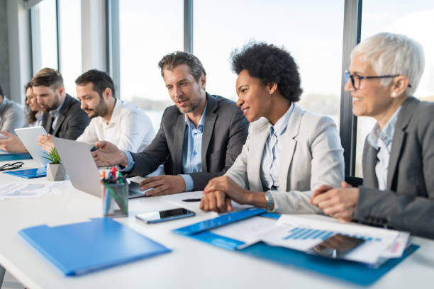 istock Business colleagues working on a meeting in the office. 2203550267
